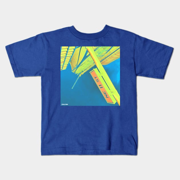 Miami in blue Kids T-Shirt by jorge_lebeau